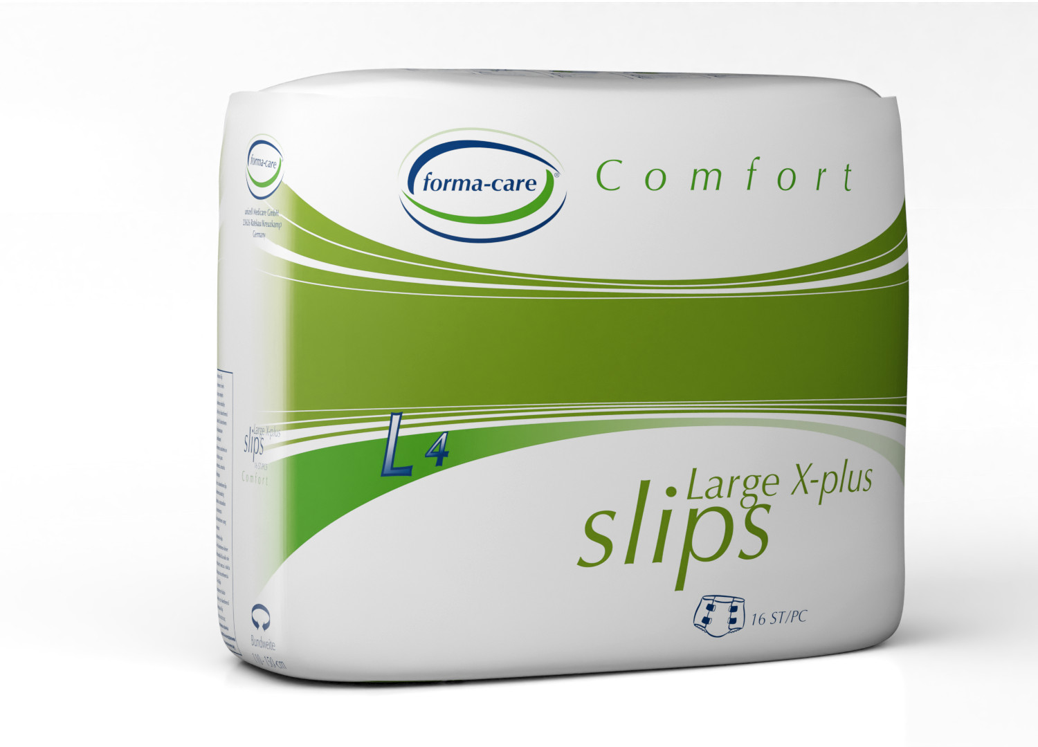 Abbildung eines Beutel forma-care slips comfort in Größe L  mit Saugstärke x-Plus
