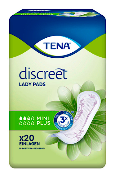 Abbildung eines Beutels der Einlage Tena Lady Discreet Mini, Saugstärke Plus