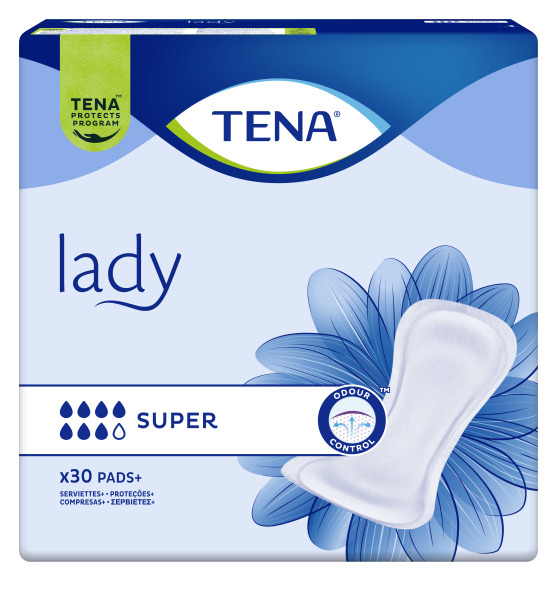 Abbildung eines Beutel der Einlage Tena Lady, Saugstärke Super
