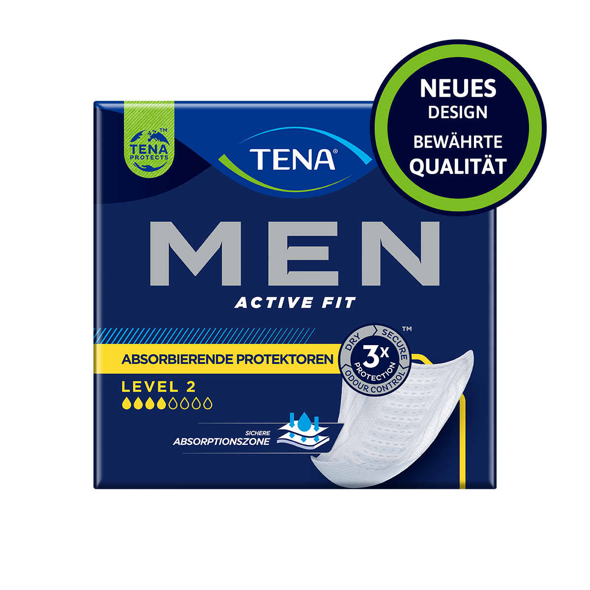 Abbildung eines Beutel der Herrenvorlage Tena Men Active Fit, Saugstärke Level 2